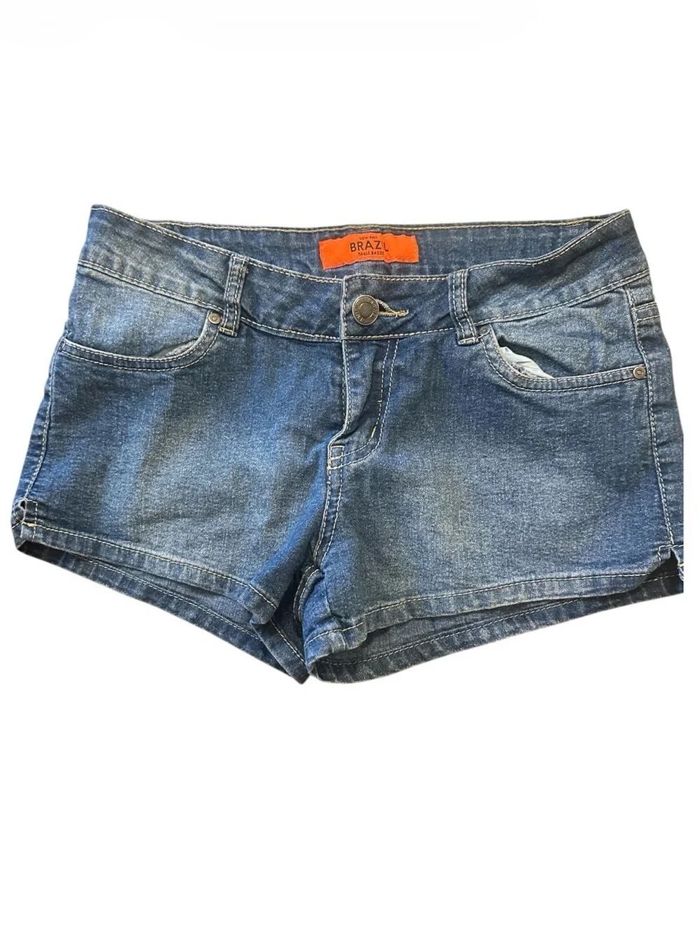 Brazil Women's low rise Y2K Blue Denim Shorts - Picture 2 of 6